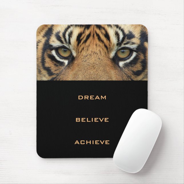 Success Quote Tiger Eyes Animal Modern Vertical Mouse Pad (With Mouse)