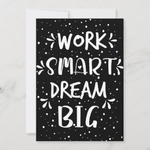 Success Quote Work Smart Dream Big Thank You Card