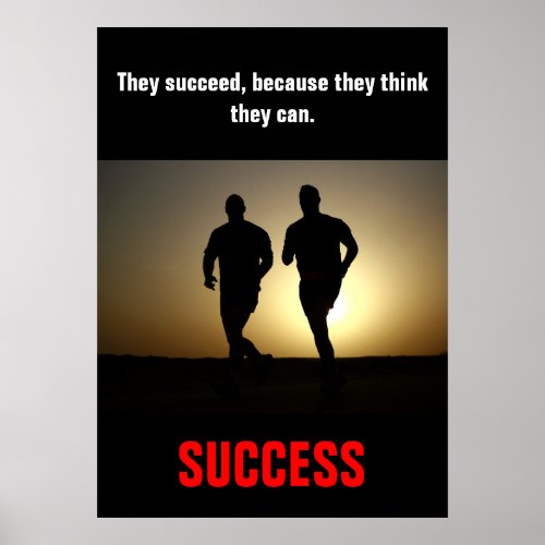 Success Running Fitness Training Motivational Poster