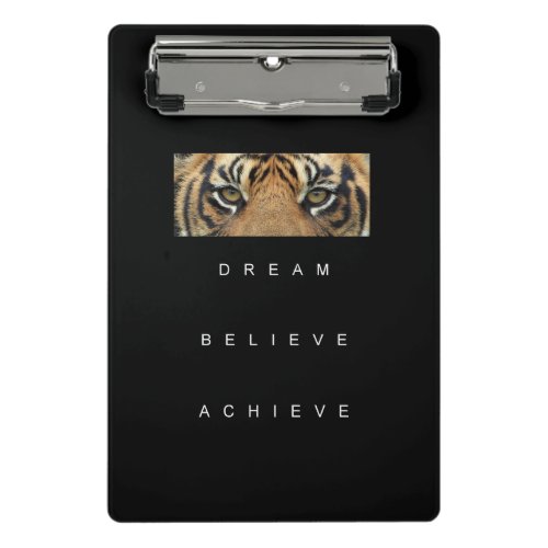 Success Self Improvement Motivational Quote Tiger Mini Clipboard