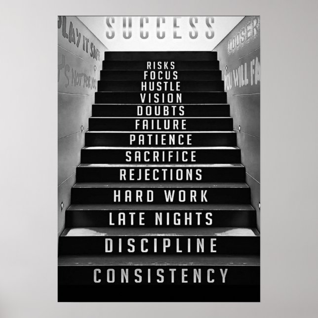 Success Staircase, entreprenures, hustlers Poster (Front)