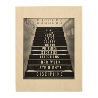 Success Staircase, gift for hustler, motivational Wood Wall Art