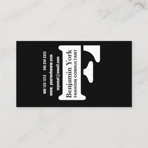 Customizable Ultra Modern Edgy Fashion Text Initials Business Card Templates