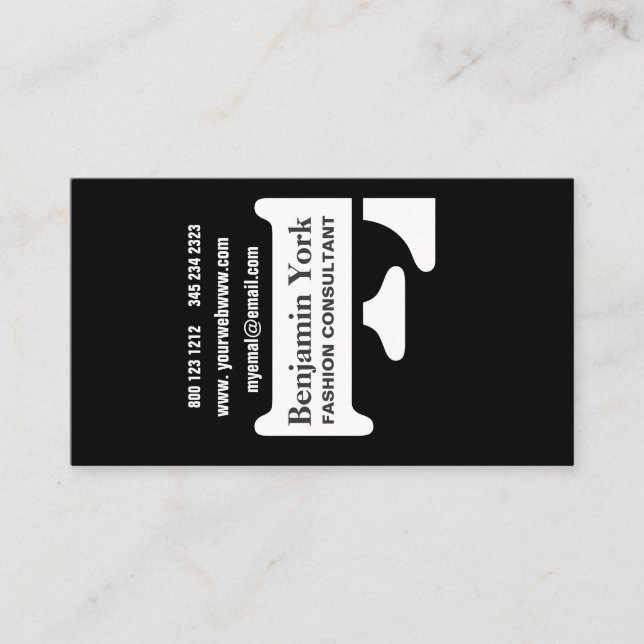 Success Starts Now! Modern Edgy Bold Classy Black Business Card (Front)
