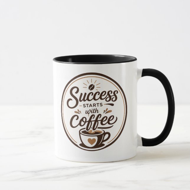 Success Starts With Coffee Motivational Mug Design (Right)