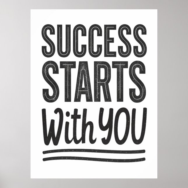 Success Starts With You Motivational Poster (Front)