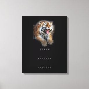 Success Stylish Motivational Quote Abstract Tiger Canvas Print
