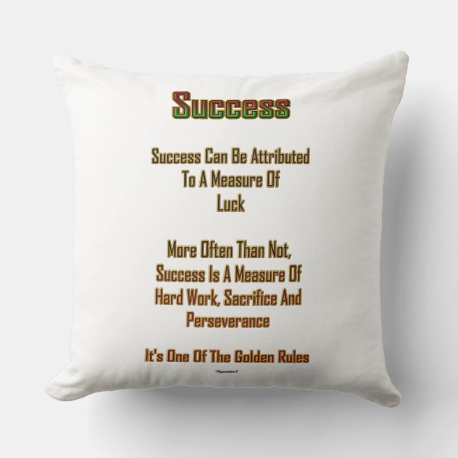 Success Throw Pillow (Front)
