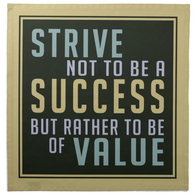 Success & Value Motivational cloth napkins (Front)