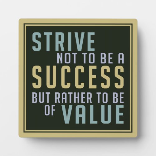 Success  Value Motivational plaque