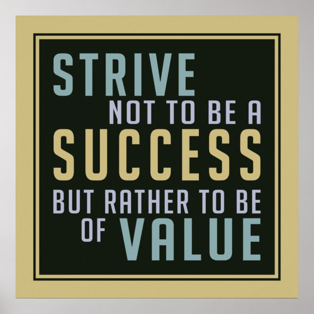Success & Value Motivational poster (Front)