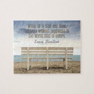 "Success without happiness" Inspirational Quote Jigsaw Puzzle