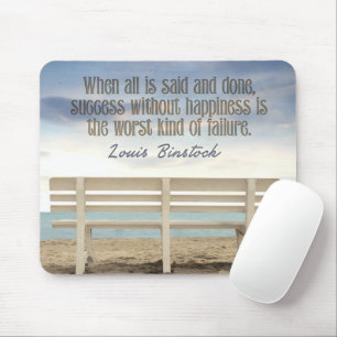 "Success without happiness" Inspirational Quote Mouse Pad