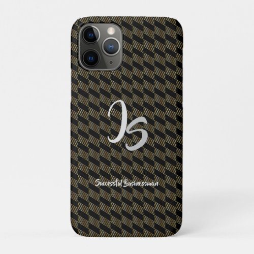 Successful Businessman Personal Gold Monogram iPhone 11 Pro Case