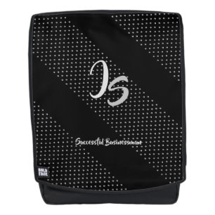 "Successful Businessman" Personal Silver Monogram Backpack