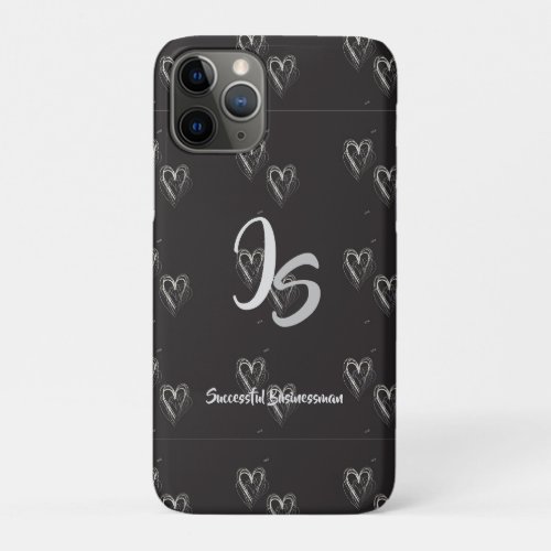 Successful Businessman Personal Silver Monogram iPhone 11 Pro Case