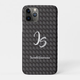 "Successful Businessman" Personal Silver Monogram iPhone 11 Pro Case