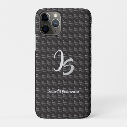 Successful Businessman Personal Silver Monogram iPhone 11 Pro Case