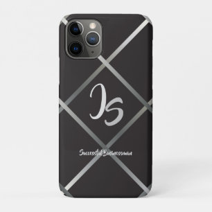 "Successful Businessman" Personal Silver Monogram iPhone 11 Pro Case