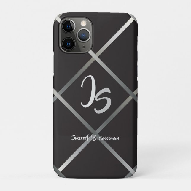 "Successful Businessman" Personal Silver Monogram Case-Mate iPhone Case (Back)