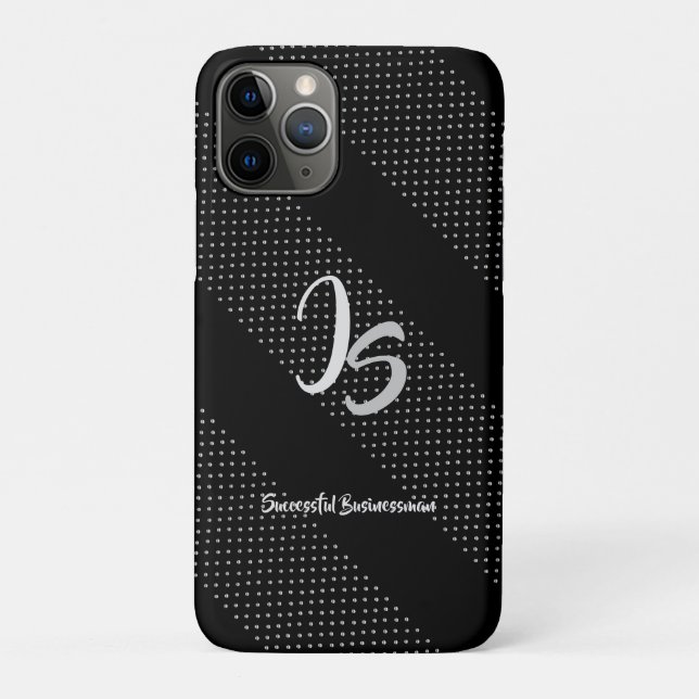 "Successful Businessman" Personal Silver Monogram Case-Mate iPhone Case (Back)