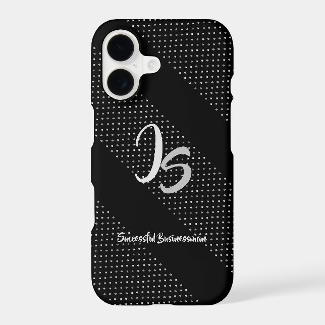 "Successful Businessman" Personal Silver Monogram Case-Mate iPhone Case (Back)