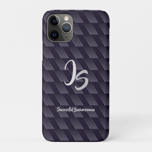 Successful Businessman Personal Silver Monogram iPhone 11 Pro Case