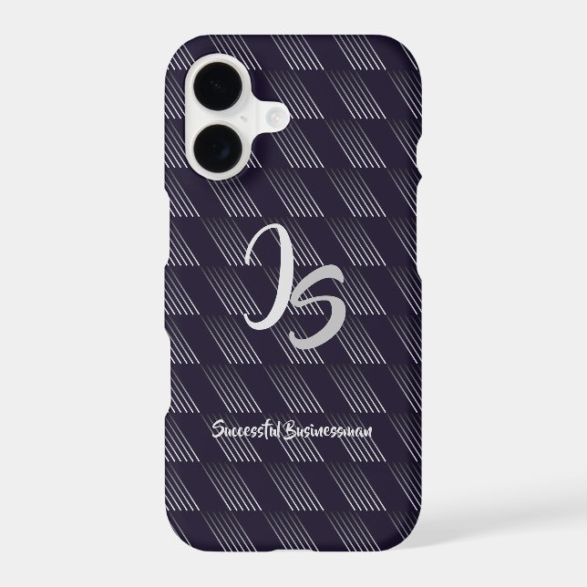 "Successful Businessman" Personal Silver Monogram Case-Mate iPhone Case (Back)