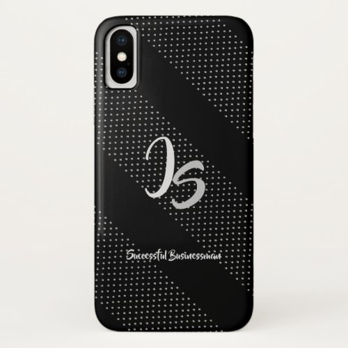 Successful Businessman Personal Silver Monogram iPhone XS Case