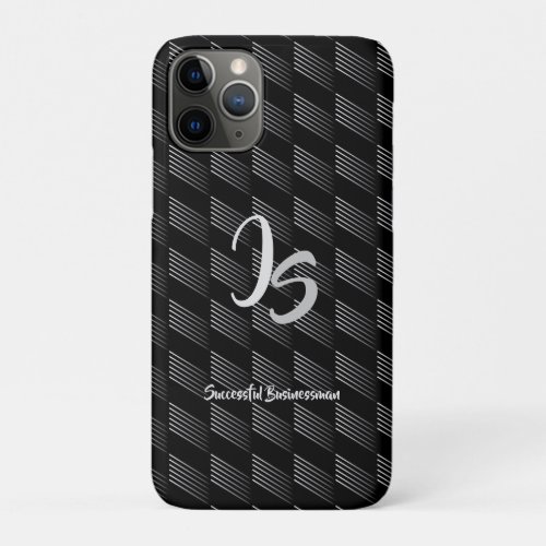 Successful Businessman Personal Silver Monogram iPhone 11 Pro Case