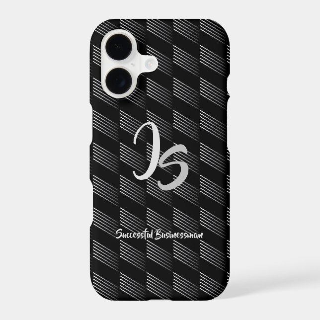 "Successful Businessman" Personal Silver Monogram Case-Mate iPhone Case (Back)