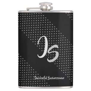 "Successful Businessman" Personal Silver Monogram Flask