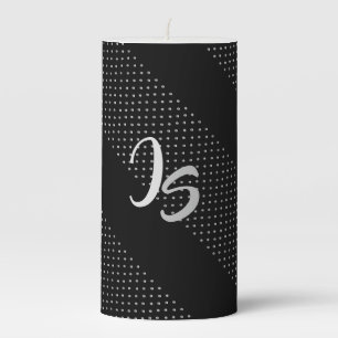 "Successful Businessman" Personal Silver Monogram Pillar Candle