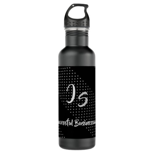 Successful Businessman Personal Silver Monogram Stainless Steel Water Bottle