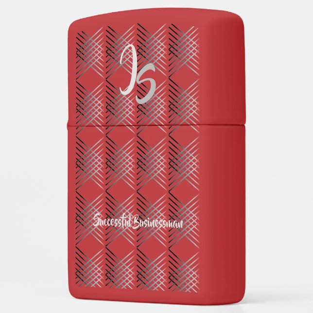 "Successful Businessman" Personal Silver Monogram Zippo Lighter (Left)