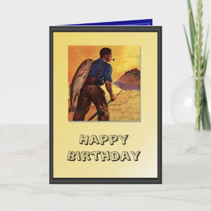  Sumerk 1 Pc Fishing Birthday Card with Envelope & Stickers  Fishing Greeting Card Funny Birthday Card Gifts Fishing Birthday Party  Decorations for Men Dad Husband Boss（20 x 15cm） : Office Products