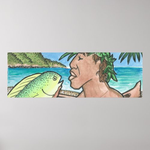 Successful Hawaiian Fisherman Poster