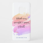 "Successful Woman" Pink Watercolor Typography Chic Case-Mate Samsung Galaxy S9 Case<br><div class="desc">“Behind every successful woman is herself.” So who needs Prince Charming? Make your own “happily ever after” and embrace “girl power” whenever you use this stylish, colorful inspirational feminist custom name cell phone case with sweet black handwritten script typography overlaying a yellow, peach, pink and purple ombre watercolor splash. Just...</div>