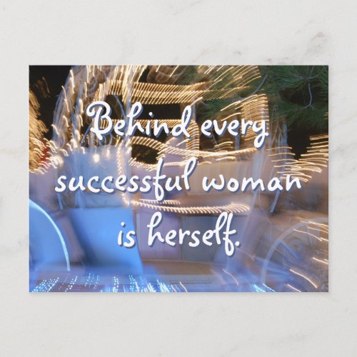 Successful woman quote sparkly gold coach photo postcard