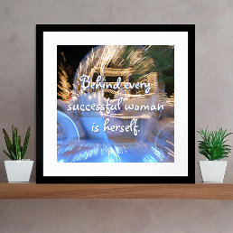 Successful Woman Quote Sparkly Gold Coach Photo Poster