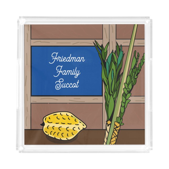 Succot Personalized Acrylic Serving Tray (Front)