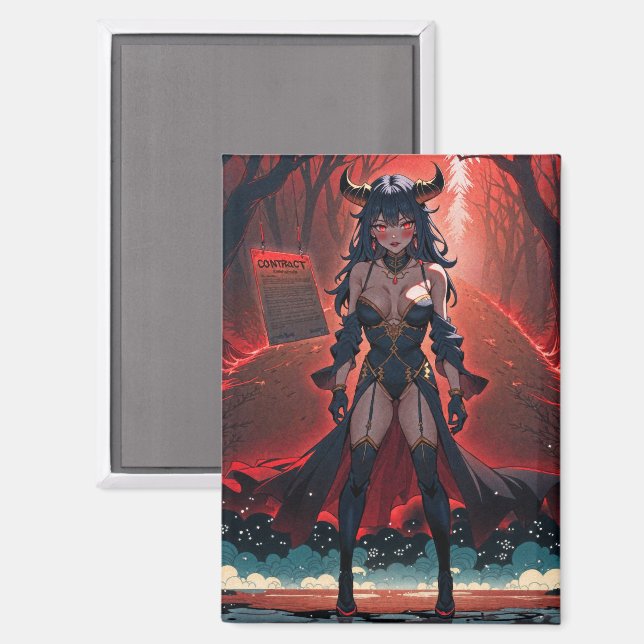 Succubus Contact at Crossroads: Anime Lilin Demon Magnet (Front/Back)
