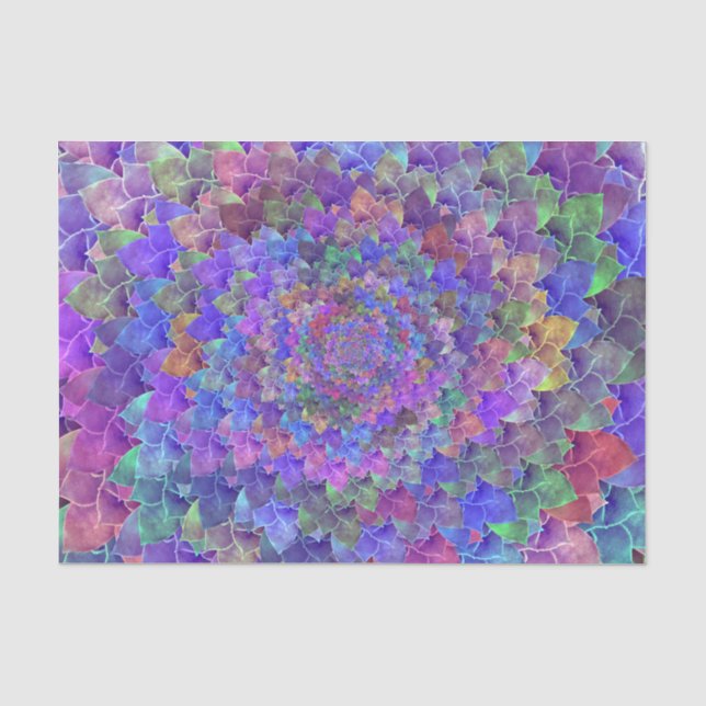 Succulent Abstract Art Floral Purple Colorful Tissue Paper (Front)