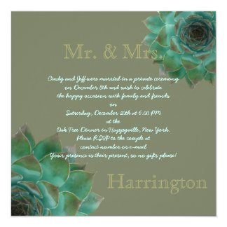 Succulent After the Honeymoon Reception Party Invitation