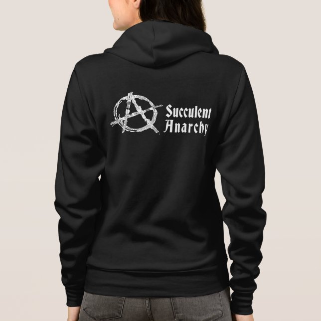 Succulent Anarchy Women's Black Hoodie (Back)