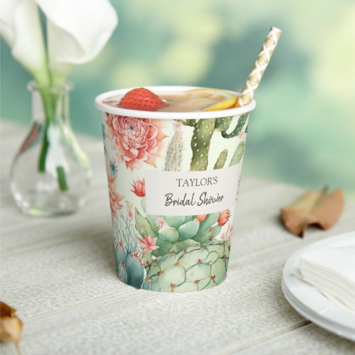 Succulent and Cactus Flowers Paper Cups