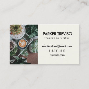 Succulent and Coffee Rustic Artistic Business Card