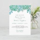 Succulent and eucalyptus bridal shower invite 3961 (Standing Front)