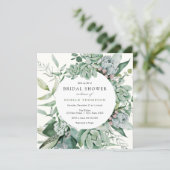 Succulent and Eucalyptus Greenery Bridal Shower Invitation (Standing Front)