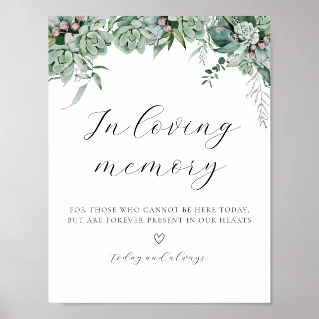Your Main Event Wedding Memorial Sign - "If We Had One Wish" Self-Standing Eucalyptus Decor - View #8